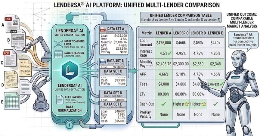 Apples-to-apples side-by-side comparison of hard money loan APR and hidden fees using Lendersa AI.