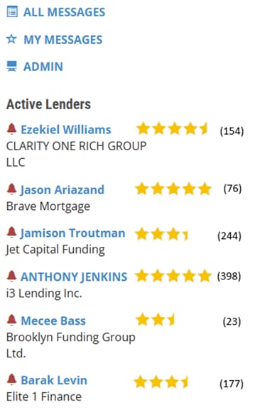 Lenders star rating