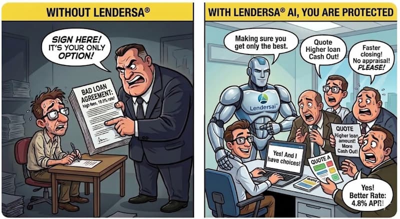 Without Lendersa vs With Lendersa AI, You Are Protected