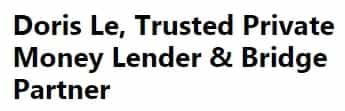 Doris Le, Trusted Private Money Lender & Bridge Partner Logo