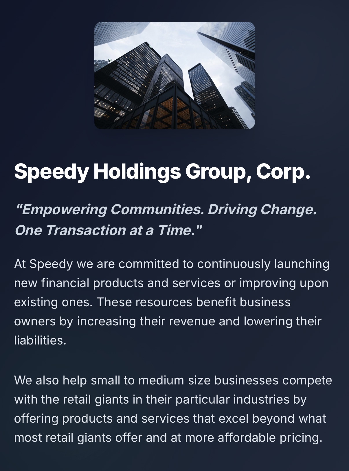 Speedy Holdings Logo
